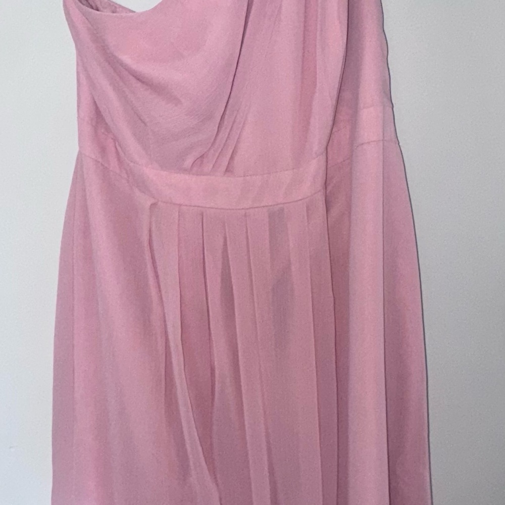 David's Bridal Pink Asymmetrical One Shoulder Dress